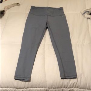 High waisted grey blue leggings